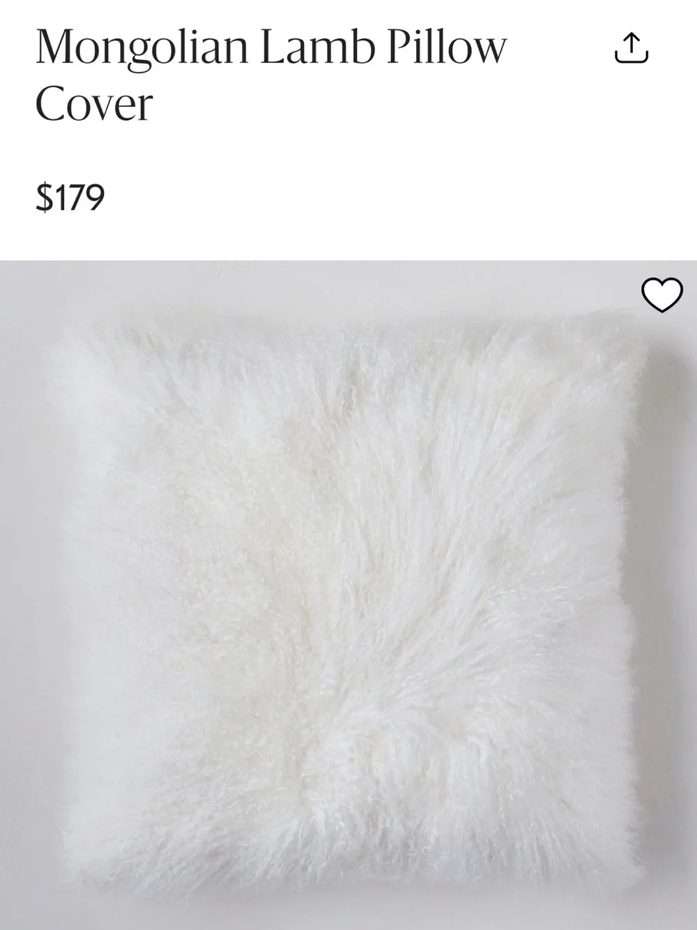 West Elm pair of large Mongolian lamb PillowCovers